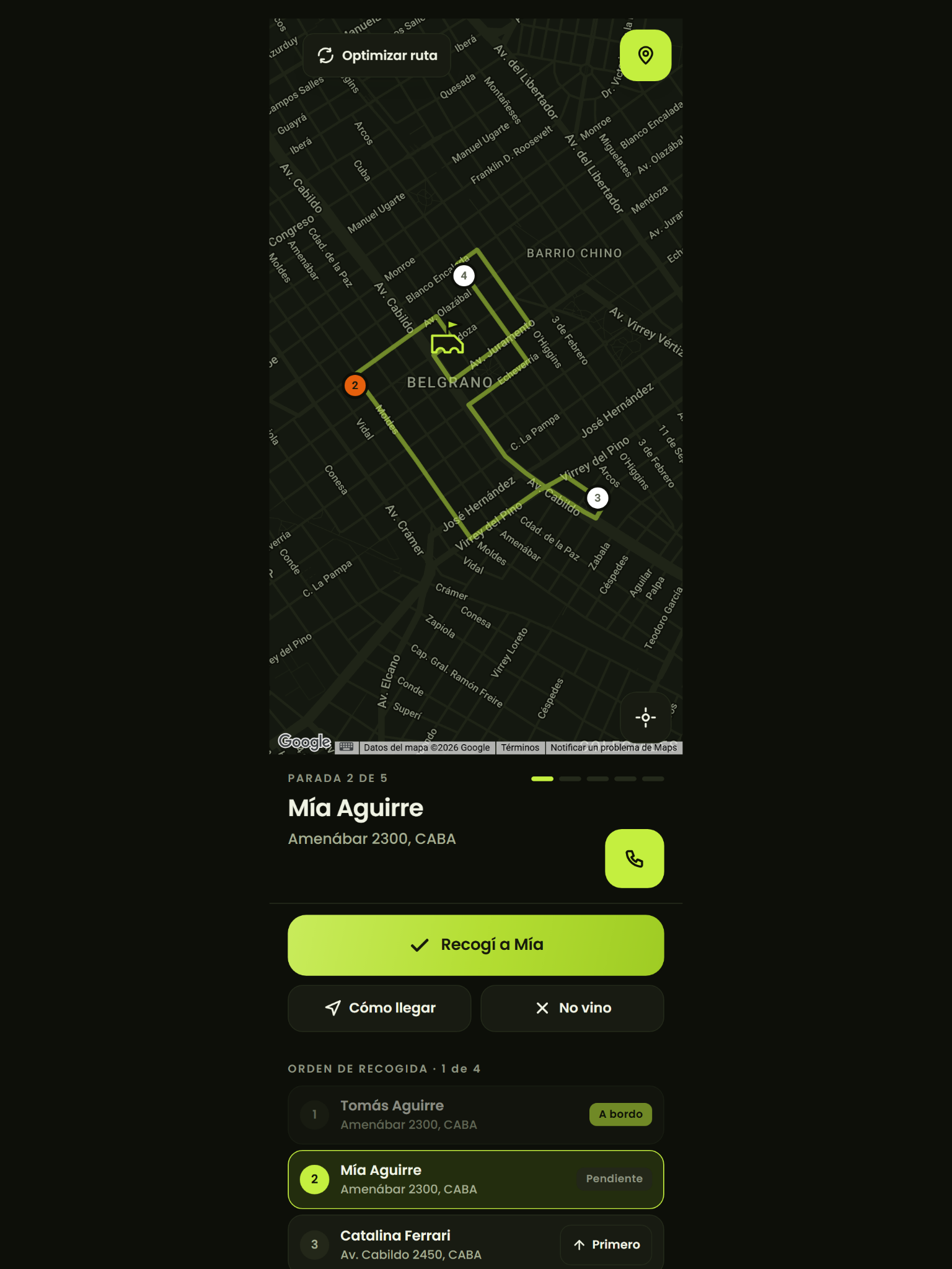 Propuesta visual de recorrido de Zigzag